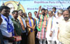 RPI{A} Celebrating Bharatratna Dr.Babasaheb Ambedkar 125th Birth Anniversary Year by "Jati Todo-Samaj Jodo" Samata Abhiyan "Samata Rath" in Presence MP & RPI President Ramdas Athawale Welcome in Karnataka State Hubballi.