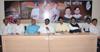 MRCC PRESIDENT JANARDAN CHANDURKAR MEETING WITH ALL DIST. PRESIDENT'S & BLOCK PRESIDENT'S IN MUMBAI AT RAJIV GANDHI BHAVAN.