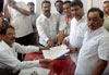 176-Bandra(E) Assembly Constituency Congress Candidate Narayanrao Rane File Nomination Form at Bandra Community Hall.