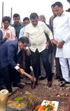Bhoomi Poojan of "Dr.Rammanohar Tripathi Hindi Bhasha Bhavan" & "Dr.Zakir Hussain Urdu Ghar" by Minister Narayanrao Rane at Kalina University Campus. Bhoomi Poojan of "Dr.Rammanohar Tripathi Hindi Bhasha Bhavan" & "Dr.Zakir Hussain Urdu Ghar" by Minister Narayanrao Rane at Kalina University Campus.