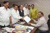 MRCC President Sanjay Nirupam with Team meets Election Commissioner of Maharashtra at new Administrative Bldg Opposite Mantralaya.