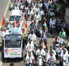Mumbai Congress President Sanjay Nirupam Organised Motor Cycle "Sadbhavana Rally" from Mahalaxmi Race Course to Cooprage Ground there after Mrcc President Paying Homage to Bharat Ratna Former Prime Minister Late.Rajiv Gandhi on His Birth Anniversary.