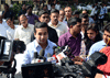 Congress Party Elected MLA NItesh Narayanrao Rane Interacting With Media/Press at Vidhan Bhavan.