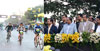 Minister Narayanrao Rane,Mumbai Mayor Sunil Prabhu & Yuva Leader Nitesh Rane during Cycling Event at MMRDA BKC.